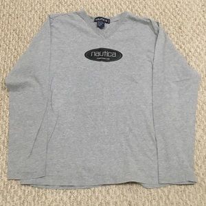 Nautica Women V-Neck tee ( Grey)